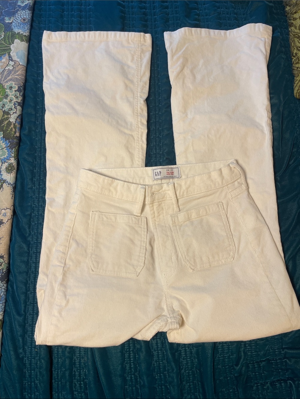 GAP Cream Corduroy Flare Pants